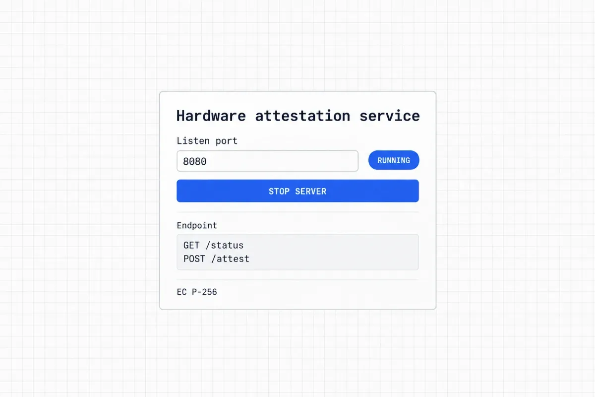 Hardware attestation service interface illustration